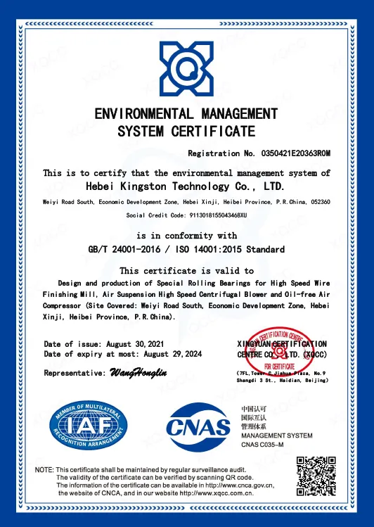 ISO 14001 Certificate